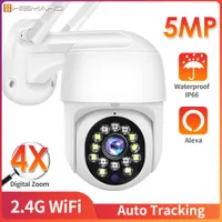 5MP IP 카메라 WiFi 1080p CCTV 카메라 야외 보안 PTZ는 자동 추적 비디오 감시 카메라 Alexa H.265 Smart Home