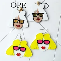 Dangle Earrings Punk Cute Lady Women Head Drop For Hip Hop Night Club Acrylic Brincos Fashion Jewelry Party Gift