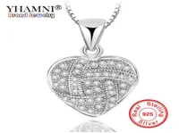 Yhamni Original 925 Silver Heart Hanger en kettingen Romantische sieraden voor damesmeisjes Girls Geschenk Vriendin Vrouw Gift LZD0097053119
