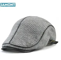 Berets Original JAMONT Quality English Style Winter Woolen Elderly Men Thick Warm Beret Hat Classic Design Vintage Visor Cap Snapb2299843
