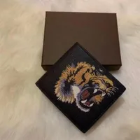 Men Animal Short Wallet Leather Black Snake Tiger Bee Wallets Women Long Style Luxury Purse Card Holders With Gift Box Top Quality269T