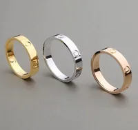 Fashion Designer Ring Classic Stainless Steel Jewelry Gold Love Married Engagement Couple Ring For Women Men1903030