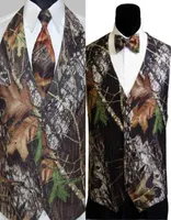 Men Camo Printed Groom Vests Wedding Vests Camouflage Slim Fit Mens Vests 2 Pieces set VestTieBow Custom Made Plus Size6029807
