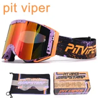 Ski Goggles Pit Viper Original Box Anti -Fog Sport Eywear Мужчины женщины на открытом воздухе снегоходы Sungile Sunglasses UV400 Сноуборд Слакалы 221130