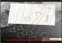 10PairsLot Creative Long Line Drop Earrings Female Geometric Heart Triangle Hexagonal Dangle Earrings Women Fashion Jewelry 8Sfna3711580