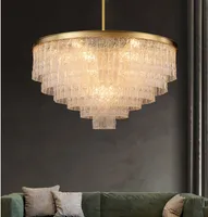 Ronde rechthoek zilveren gouden hanglampen koperen glazen led hangende lampen kroonluchter verlichting glans suspensie Luminaire lampen voor foyer