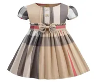 디자이너 소녀 039S 드레스 모노그램 인쇄 스키 스커트 고급 아기 여자 의류 공주 드레스 교의 어린이 귀여운 격자 무늬 드레스 294U4311137