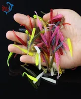 200PCS 4cm03g Bass Fishing Worms 10 Colors Silicone Soft Plastic Fishing Lures Artificial Bait Rubber in Jig Head Hook Use9966910