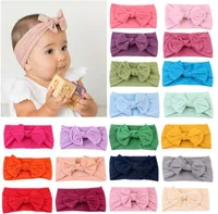 21 colors nylon headband for baby girls baby boys soft bow knot turban hair bands baby hair accessories for children headwear 10pc8340310