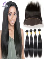Mink 4 Bundles Brazilian Virgin Hair With Closure Straight Modern Show Human Hair Weave Lace Frontal Closure And Bundle1763449