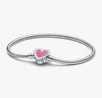 Radiant Heart Snake Chain Bracelet 925 Sterling Silver Bracelets Fit Authentic European Dangle Charm For Women Fashion DIY Jewelry8529694