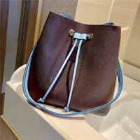 Wallet luxury designer plain drawstring women Bucket bag saddle leather ladies casual fashion handbag open shoulder backpack bags 236K