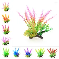 Dekorativa blommor Simulerade akvatiska akvariumtillbeh￶r Fisk tankdekorationer Acuario Tools Ornament Plant Luminous Kelp