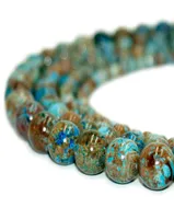 Kamień naturalny szalony niebieskie koronkowe koraliki agatowe okrągłe kamień szlachetny luźne koraliki do majsterkowania biżuterii bransoletki robienia 1 pasma 15 cali 410 mm8687856
