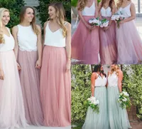 Modest Long Bridesmaid Dresses Without Blouse Tulle Skirts Tiered Ruffles Custom Made FloorLength Cheap Long Bridesmaid Skirts 201873182