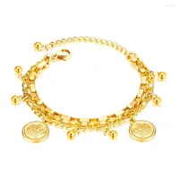 Bracelets de charme Perle de couronne de couleur or de mode pour femmes