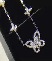 Choucong Brand 5 Butterfly Pendant Luxury Jewelry 925 Sterling Silver Pave White Sapphire CZ Diamond Gemstones Eternity Women Wedd4877221