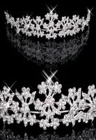 Hair Tiaras In Stock Cheap Diamond Rhinestone Wedding Crown Hair Band Tiara Bridal Prom Evening Jewelry Headpieces 180278511591