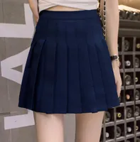 Encantadoras calzadas de tenis plisada de cintura alta Skort Atype uniforme con pantalones cortos internos para animador de bádminton Tenis Mujer6217338