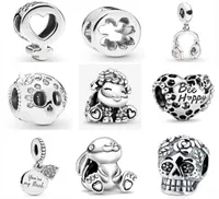 925 Silver Fit Pandora Charm 925 Bracelet Rabbit Be Happly Sheep Skull Clover DIY charms set Pendant DIY Fine Beads Jewelry6786897