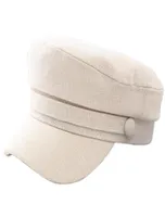 Qinju Ladies Newsboy Cabbie Beret Cap Bakerboy Peaked Vintage Cotton Linen Fiddler Flat Hat for Women1381930