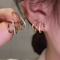 New Crystal Flower Drop Earrings for Women Fashion Jewelry Gold Colour Rhinestones Earrings Gift for Party Best Friend