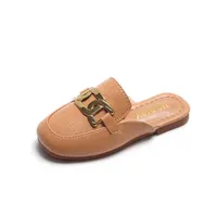Flat Shoes Muller Loafers Toes-kapade sandaler för barn Girls Summer Versatile 2022 New Children Fashion Flat Shoe Korean Korean Halva tofflor T221201
