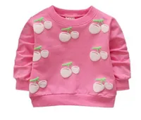 Sweatshirts Cherry Baby Girls Boys Hoodies Toddler Kids Sweatshirts Lovely Round Neck Long Sleeves Hoodies9656422