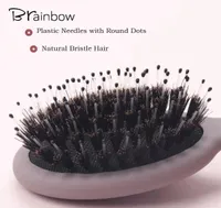 brainbow 1pc bristle brush 5 colors antistatic nonslip handle hair head scalp massager cute mini sized comb7439792