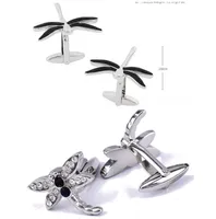 Cuff Links 10pairs lot Crystal Flying Dragonfly links Copper Plating Men s Jewelry Accessory Wholesale 221130