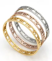 الموضة الفضة الفولاذ المقاوم للصدأ - سوار روماني المجوهرات الأساور الذهب الأساور للنساء سوار 1256728