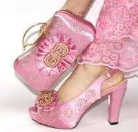 Italian Shoes With Matching Bags Set Italy African Women039s Party Shoes and Bag Sets pink Color Women shoesJN1424837828