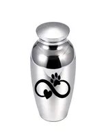 Infinite Dog Paw Print Pendant Small Cremation Urn för Pet Ashes Keepsake Exquisite Pet Aluminium Alloy Ashes Holder 5 Colors3920940