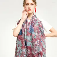 Scarves 2022 Fashion Autumn And Winter Blended Women Shawl For Ladies Towel Leaf Printed Soft 90 180cm