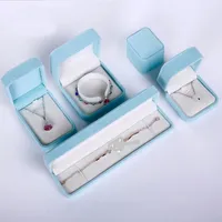 Jewelry Pouches 5PcsLuxury Boxes Aqua Velvet Box For Necklace Earring Ring Bracelet Package Wedding Engagement Gift