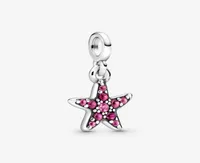 100 925 Silver My Pink Starfish rangle charm fit inery me link bracelet fashion Женщины Diy Jewelry Accessory2690358