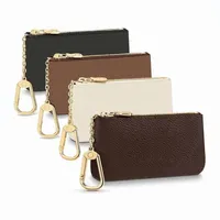 최고 품질의 패션 8 컬러 키 파우치 코인 지갑 Damier Leather는 고전 여성 남성 홀더 작은 지퍼 키 지갑을 보유하고 있습니다.