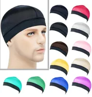 Satin Silk Breathable Bottoming Hat Wig Dome Cap Wide Edge Stretch Round Wave Bonnet Whole Beanies5287462
