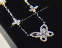 Choucong Brand 5 Butterfly Pendant Luxury Jewelry 925 Sterling Silver Pave White Sapphire CZ Diamond Gemstones Eternity Women Wedd8217567
