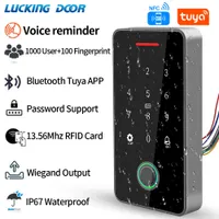 Door Locks NFC Bluetooth Tuya APP Backlight Touch 13.56Mhz RFID Card Access Control Keypad Lock Opener WG Output IP66 Watreproof 221201