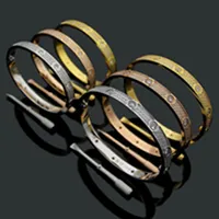 Titaniumstahl 3 Reihen Volldiamant Armband Mode Frauen Chirstmas Armreif Armbänder für Liebhaber Distanz Schmuck Geschenk mit Velve236g