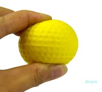 10pcs pu foam golf topları sarı sünger elastik kapalı dış mekan pratiği eğitim 6946602