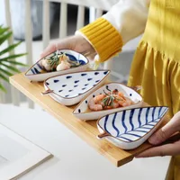 Płytki kształt liści sushi ciasto taca przypraw miska