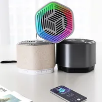 Portable Wireless Bluetooth Speaker Loudspeaker Color Lights Wooden Card Small Audio Outdoor