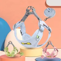 Dog Collars Harness For Dogs Embroidered Vest Puppy Strap Corduroy Pet Accessories Chest And Leash Sets Wholesale