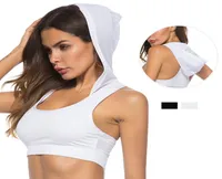 Pure Color Movement Women039s Yoga Shirt Sports Bra Padded Yoga Top Tank Running Ladies Sportswear with Hood Gym Shirt Women 202009160