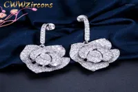 Stud cwwzirconi marca di moda donne gioielli zirconia cubica zirconia di grandi orecchini di fiori art deco per feste accessori CZ24614582567