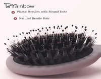 brainbow 1pc bristle brush 5 colors antistatic nonslip handle hair head scalp massager cute mini sized comb2887086