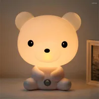 Night Lights Cartoon Animals Cute Bear Panda Dog Table Desk Lamps Kids Baby Sleeping Lamp For Bedroom Bedside Holiday Gifts