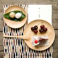 Dinnerware Sets Japan Style Zakka Wooden Dishes Plates Tableware Brief Decorative Dessert Japanese Sweets Plate Dish Kitchen